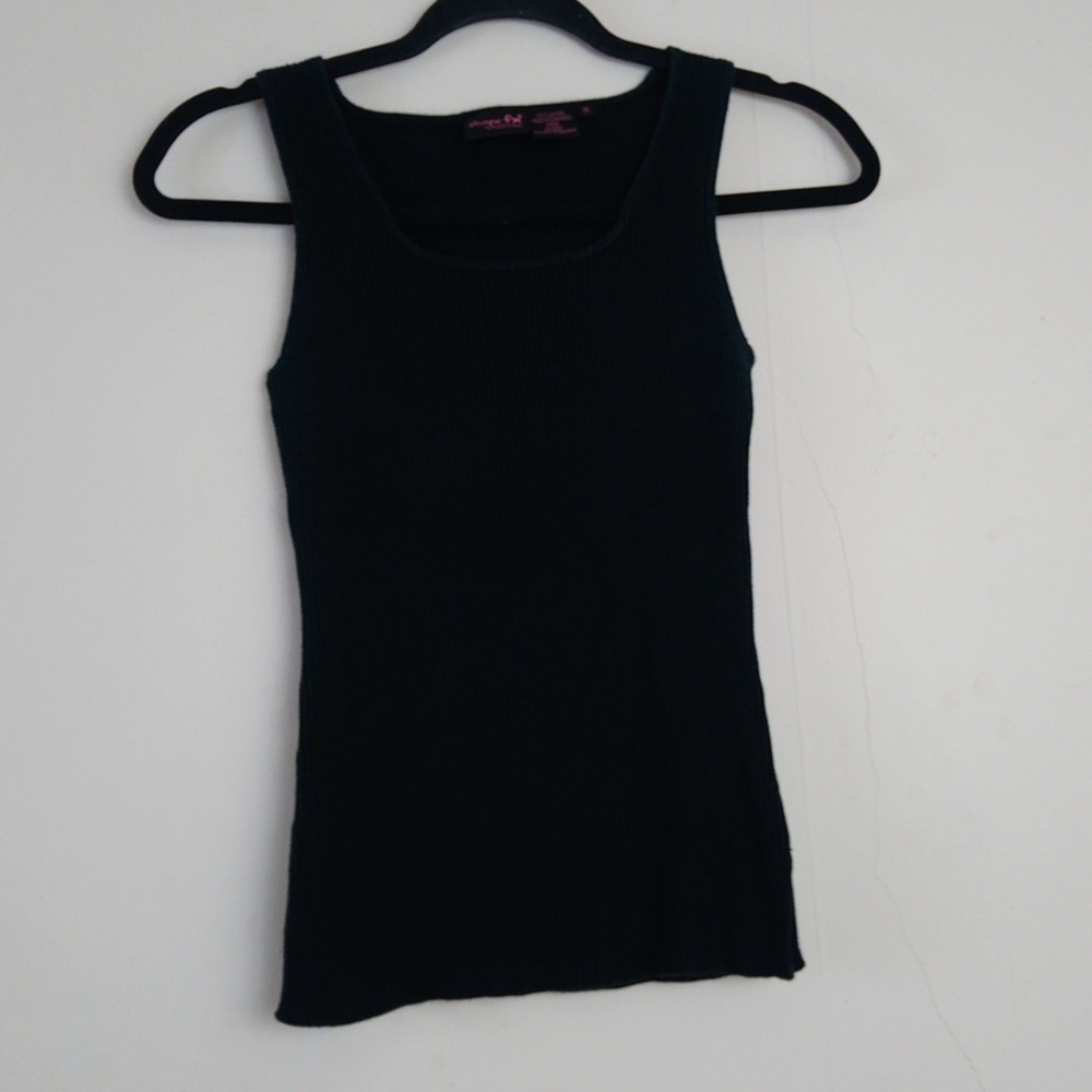 Vintage Shape FX Black Ribbed Stretchy Tank Top